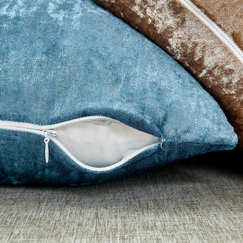 Housse de Coussin en Velours Bleu brillant